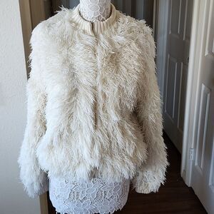 Crissa Boho Chic Hippie Vintage 70's Shag Bomber Jacket France Luxe Size M?